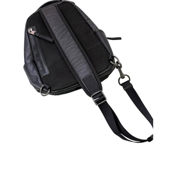 Coach Edge Pack Signature Canvas Black Brown Leather Sling Bag 89909 - Picture 6 of 16